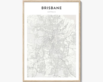 Brisbane Map Poster, Brisbane Map Print, Brisbane Travel Wall Art, Brisbane Personalized Map, Australia