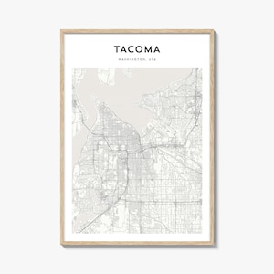 Tacoma Karte Poster, Tacoma Karte Druck, Tacoma Reisewandkunst, Tacoma personalisierte Karte, Washington