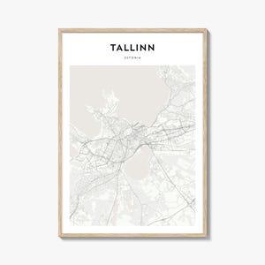 Cartaz do mapa de Tallinn, impressão do mapa de Tallinn, arte de parede de viagem de Tallinn, mapa personalizado de Tallinn, Estônia