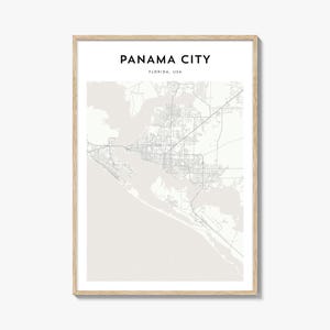Panama-stad kaart poster Florida, kaart Panama-stad afdrukken, reizen muur kunst Panama-stad, gepersonaliseerde kaart Panama-stad,