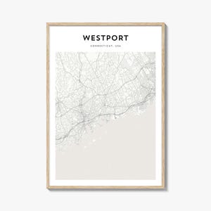 Westport Map Poster, Westport Map Print, Westport Travel Wall Art, Westport Personalized Map, Connecticut