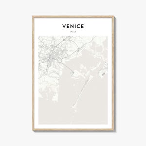 Cartaz do mapa de Veneza, impressão do mapa de Veneza, arte de parede de viagem de Veneza, mapa personalizado de Veneza, Itália