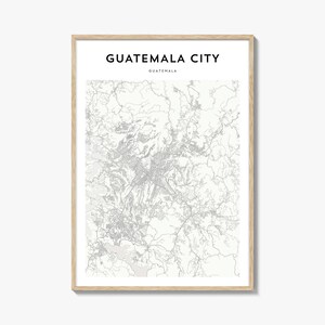 Cartaz do mapa da Cidade da Guatemala, impressão do mapa da Cidade da Guatemala, arte de parede de viagem da Cidade da Guatemala, mapa personalizado da Cidade da Guatemala, Guatemala