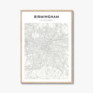 Birmingham Vereinigtes Königreich Karte Poster, Birmingham Karte Druck, Birmingham Reise Wandkunst, Birmingham personalisierte Karte,