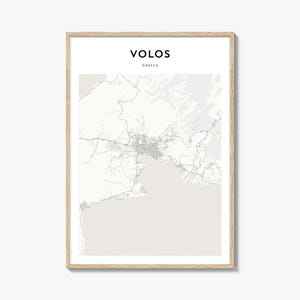Volos Karte Poster, Volos Karte Druck, Volos Reisewandkunst, Volos personalisierte Karte, Griechenland