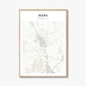 Napa Map Poster, Napa Map Print, Napa Travel Wall Art, Napa Personalized Map, California