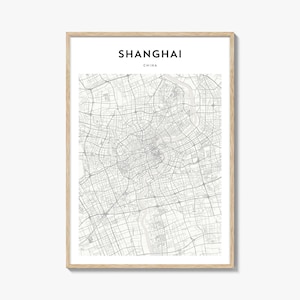 Shanghai Map Poster, Shanghai Map Print, Shanghai Travel Wall Art, Shanghai Personalized Map, China