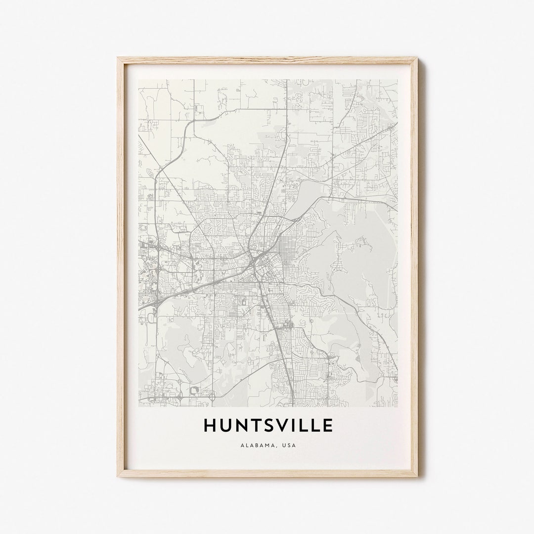 Map of Huntsville Huntsville Map Print Huntsville Map Etsy