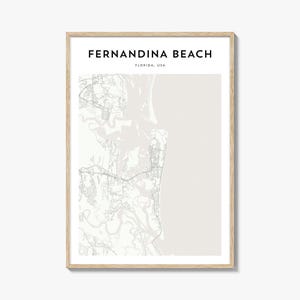 Fernandina Beach Map Poster, Fernandina Beach Map Print, Fernandina Beach Travel Wall Art, Fernandina Beach Personalized Map, Florida