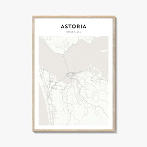 Cartaz do mapa de Astoria Oregon, impressão do mapa de Astoria, arte de parede de viagem de Astoria, mapa personalizado de Astoria,