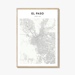 El Paso Map Poster, El Paso Map Print, El Paso Travel Wall Art, El Paso Personalized Map, Texas