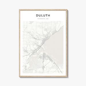 Duluth Map Poster, Duluth Map Print, Duluth Travel Wall Art, Duluth Personalized Map, Minnesota
