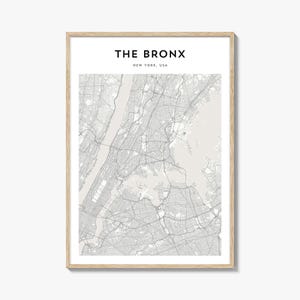 The Bronx Map Print, NYC Poster, New York Wall Art, New York  Street Decor