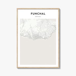 Funchal Map Poster, Funchal Map Print, Funchal Travel Wall Art, Funchal Personalized Map, Portugal