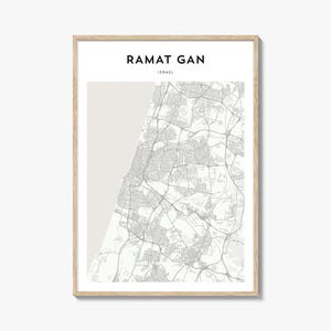 Ramat Gan Map Poster, Ramat Gan Map Print, Ramat Gan Travel Wall Art, Ramat Gan Personalized Map, Israel