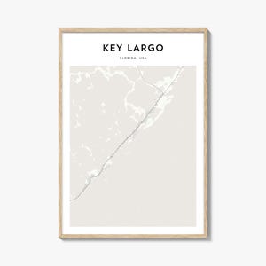 Key Largo Map Poster, Key Largo Map Print, Key Largo Travel Wall Art, Key Largo Personalized Map, Florida