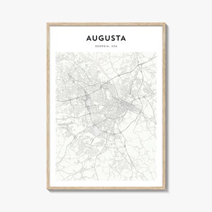 Augusta Map Poster, Augusta Map Print, Augusta Travel Wall Art, Augusta Personalized Map, Georgia