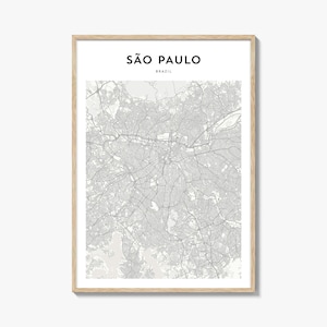 Sao Paulo Karte Poster, Sao Paulo Karte Druck, Sao Paulo Reisewandkunst, Sao Paulo personalisierte Karte, Brasilien
