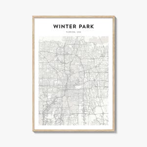 Winter Park Karte Poster, Winter Park Karte Druck, Winter Park Reisewandkunst, Winter Park personalisierte Karte, Florida