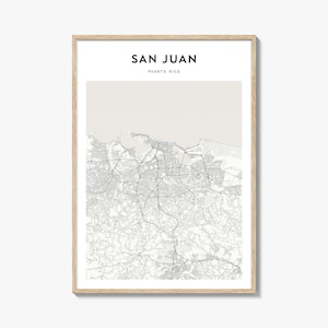 San Juan Map Poster, San Juan Map Print, San Juan Travel Wall Art, San Juan Personalized Map, Puerto Rico