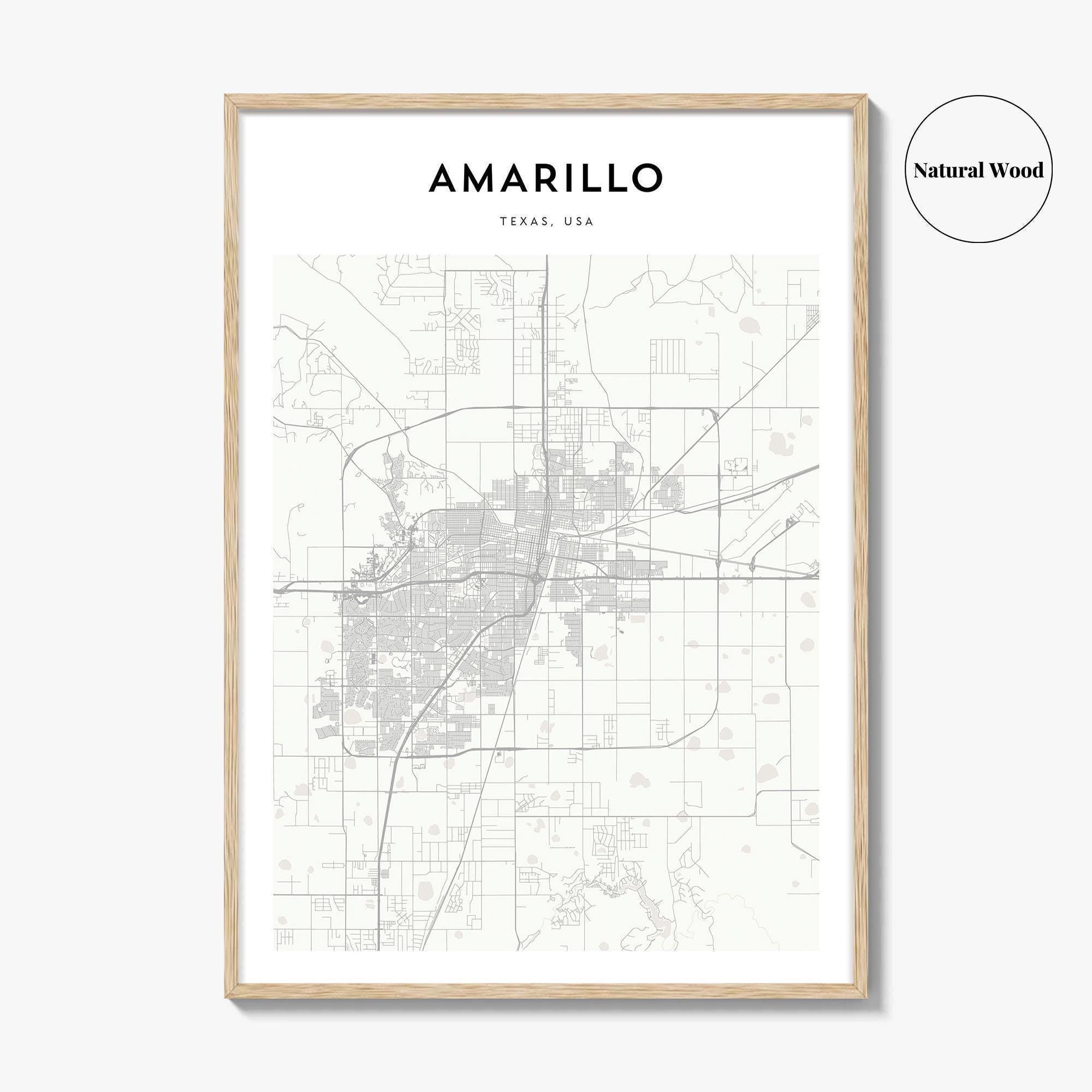 Amarillo Map Print, Texas Poster, USA Wall Art, Panhandle Custom Street  Decor - Etsy, image size:2000x2000