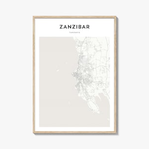 Zanzibar Map Poster, Zanzibar Map Print, Zanzibar Travel Wall Art, Zanzibar Personalized Map, Tanzania