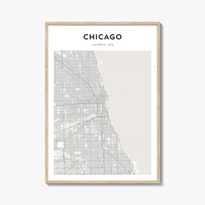 Chicago Karte Poster, Chicago Karte Druck, Chicago Reisewandkunst, Chicago Karte, Illinois, USA