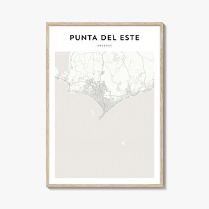 Affiche de carte de Punta del Este, impression de carte de Punta del Este, art mural de voyage de Punta del Este, carte personnalisée de Punta del Este, Uruguay