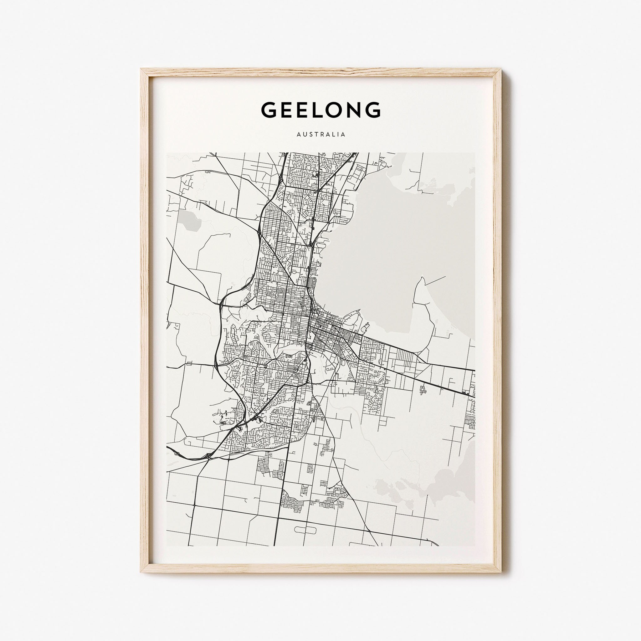 Geelong Custom Black Map Geelong Map Geelong Print Geelong Etsy