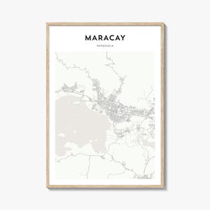 Poster mappa Maracay, stampa mappa Maracay, arte murale da viaggio Maracay, mappa personalizzata Maracay, Venezuela