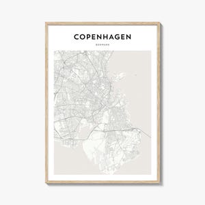 Cartaz do mapa de Copenhague, impressão do mapa de Copenhague, arte de parede de viagem de Copenhague, mapa personalizado de Copenhague, Dinamarca