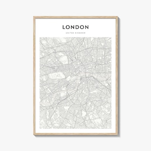 London United Kingdom Map Poster, London Map Print, London Travel Wall Art, London Personalized Map,