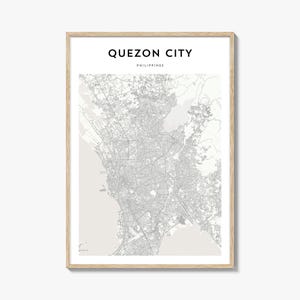 Cartaz do mapa da cidade de Quezon, impressão do mapa da cidade de Quezon, arte de parede de viagem da cidade de Quezon, mapa personalizado da cidade de Quezon, Filipinas