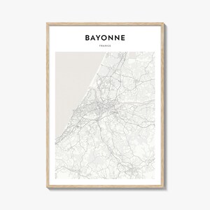 Bayonne France Map Poster, Bayonne Map Print, Bayonne Travel Wall Art, Bayonne Personalized Map,