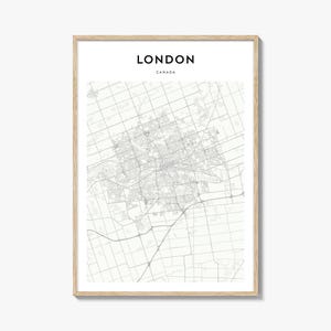 London Canada Map Poster, London Map Print, London Travel Wall Art, London Personalized Map,
