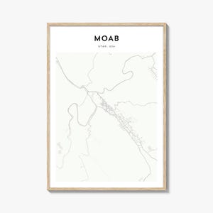 Moab Map Poster, Moab Map Print, Moab Travel Wall Art, Moab Personalized Map, Utah