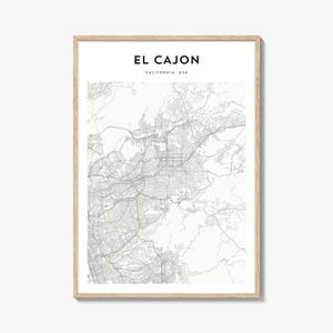 El Cajon Karte Poster, El Cajon Karte Druck, El Cajon Reisewandkunst, El Cajon personalisierte Karte, Kalifornien