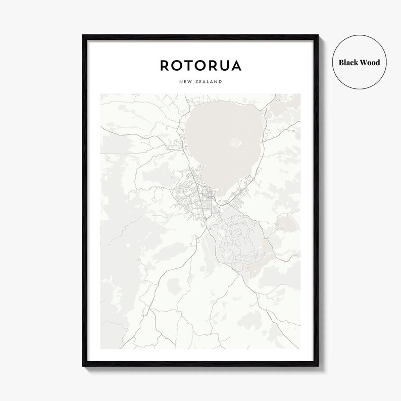 Printable Rotorua Maps Rotorua Map Print, New Zealand Poster, Aotearoa Wall Art, Bay of Plenty ...