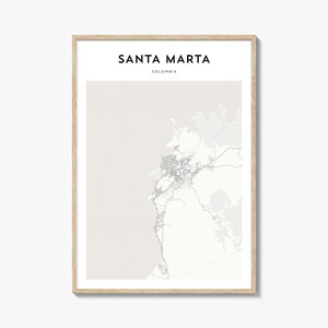 Santa Marta Map Poster, Santa Marta Map Print, Santa Marta Travel Wall Art, Santa Marta Personalized Map, Colombia