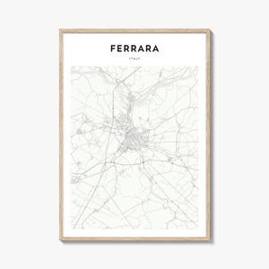 Cartaz do mapa de Ferrara, impressão do mapa de Ferrara, arte de parede de viagem de Ferrara, mapa personalizado de Ferrara, Itália