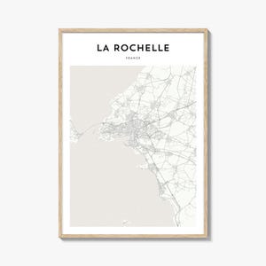 La Rochelle Map Poster, La Rochelle Map Print, La Rochelle Travel Wall Art, La Rochelle Personalized Map, France