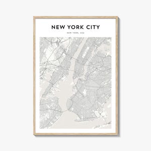 New York City Map Print, NYC Poster, New York Wall Art, Manhattan  Street Decor