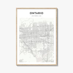 Ontario Map Poster, Ontario Map Print, Ontario Travel Wall Art, Ontario Personalized Map, California