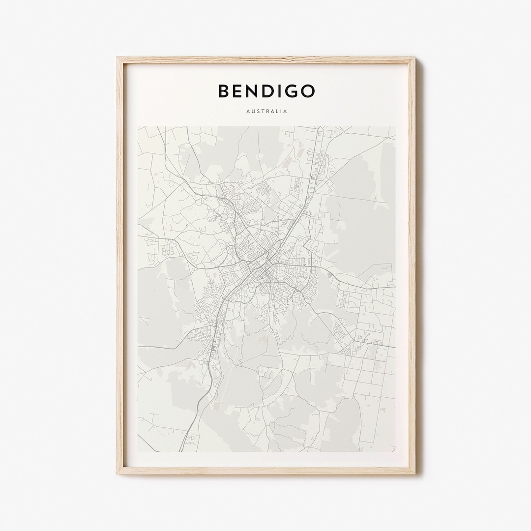 Bendigo Map Poster, Bendigo Map Print, Bendigo Personalized Map Art