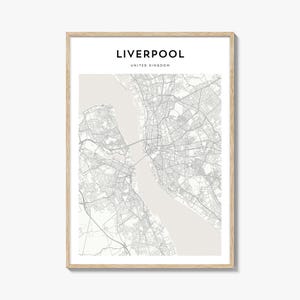 Liverpool Map Poster, Liverpool Map Print, Liverpool Travel Wall Art, Liverpool Personalized Map, United Kingdom