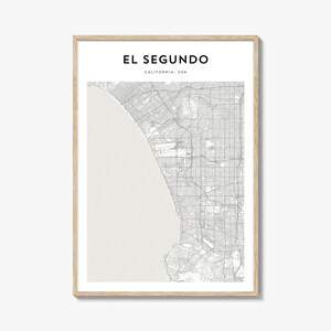 El Segundo Karte Poster, El Segundo Karte Druck, El Segundo Reisewandkunst, El Segundo personalisierte Karte, Kalifornien