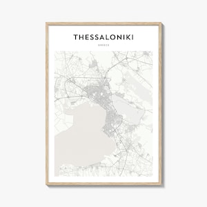 Thessaloniki Karte Poster, Thessaloniki Karte Druck, Thessaloniki Reisewandkunst, Thessaloniki personalisierte Karte, Griechenland