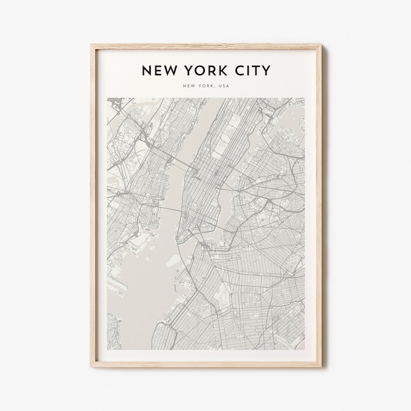 New York City Map Poster, New York City Map Print, New York City Personalized Map Art, Wall Art, New York City Travel Poster, Travel Gift