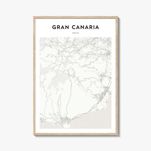 Gran Kanaria Karte Poster, Gran Kanaria Karte Druck, Gran Kanaria Reise Wandkunst, Gran Kanaria personalisierte Karte, Spanien