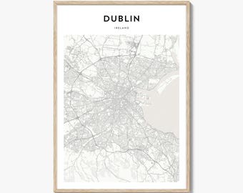 Dublin Map Poster, Dublin Map Print, Dublin Travel Wall Art, Dublin Personalized Map, Ireland
